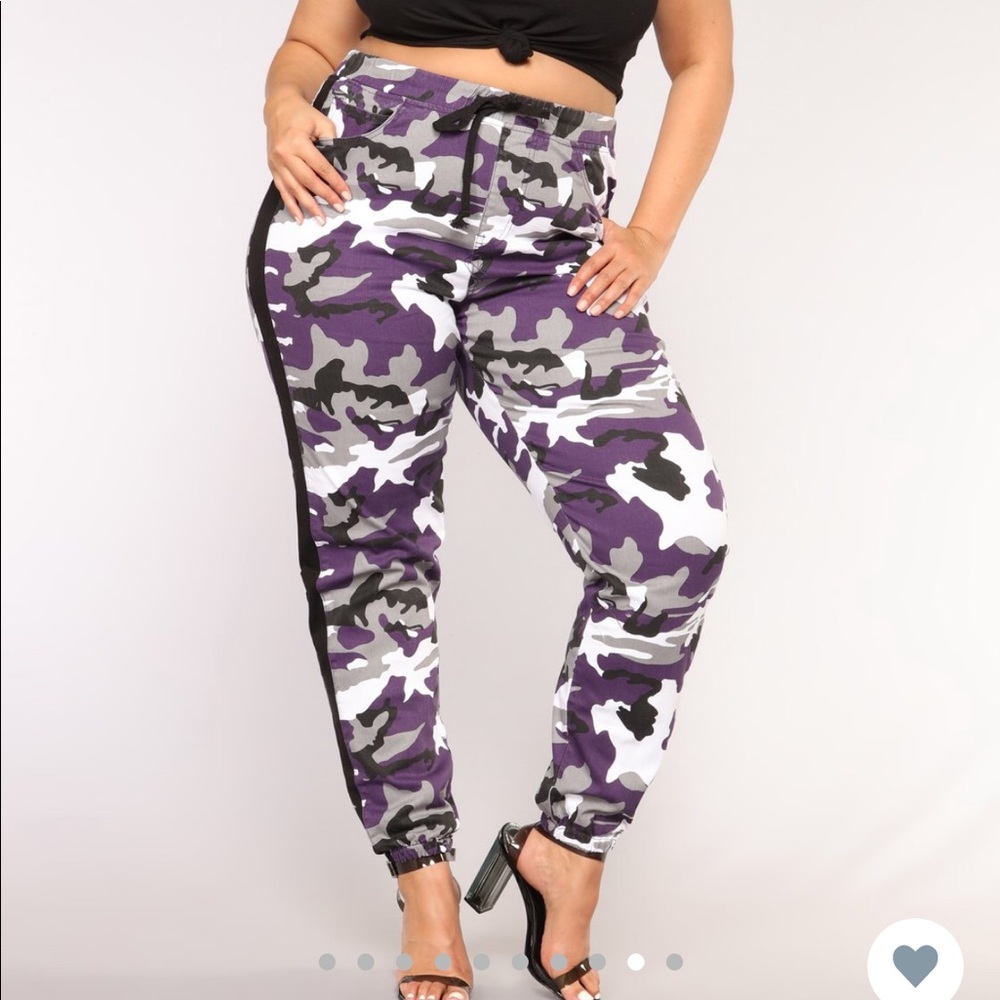 fashion nova cargo joggers - purple